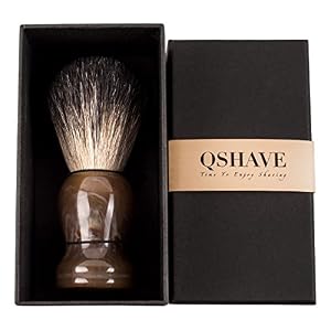 QSHAVE 100% Best Original Pure Badger Hair Shaving Brush. High Quality Resin Handle. Perfect for Wet Shave, Safety Razor… - Image 8