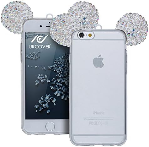 iPhone 6 Plus / 6s Plus Case, Urcover® TPU Silicone Bling Ear Cover [ Sparkle Mouse Ear ] Flexible Diamond Glitter Protective Fashion Case for Apple iPhone 6 Plus / 6s Plus - Silver