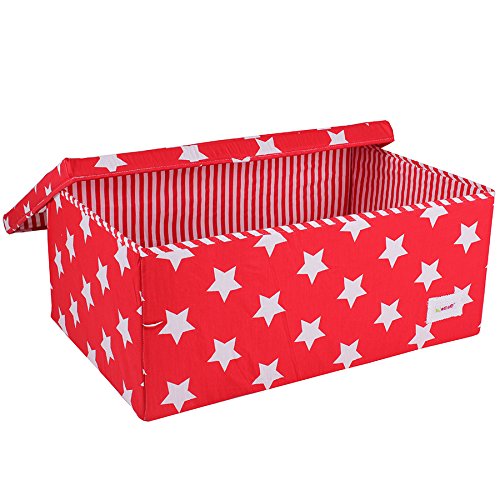 Minene Large Storage Box with Stars (Red/ White)