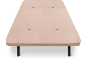 HOGAR24 ES | Base Tapizada 105x190 cm | Tejido 3D en Color Beige | Incluye Válvulas de Transpiración | Juego de 6 Patas de 26 cm