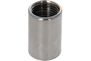 MroMax - Raccordo per tubo in acciaio inox, raccordo dritto per capezzolo, 1/4 a 1/4 G, filettatura femmina, 1 pezzo