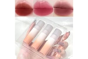 ‎SITOVELY Sitovely 3 Farben Samtig Mousse Lippenstift Lip Mud Set, Matte Lipstick Samt Lip Gloss Langlebig Wasserdicht Glatt Lip Tint Lip Stains Makeup Set mit Farbverlauf Geschenkbox | Mud Textur (B)