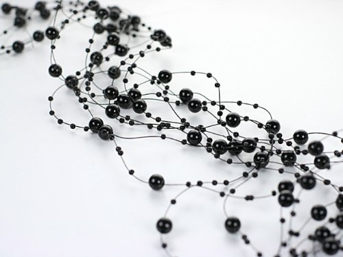 SiDeSo® Perlengirlande schwarz 5 Stück á 1,3m Tischdeko Hochzeit