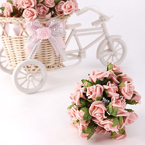 100er Rosa Schaumrosen Brautstrauss Rosenstrauss Kunstrose Hochzeit Deko - 2