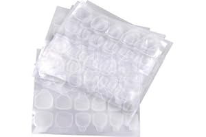 Kalolary 10 Arkuszy (240 Sztuk) Naklejek do Paznokci, Dwustronne, Przezroczyste Sztuczne Paznokcie, Żelowe, Wodoodporne, Elastyczne Tipsy do Manicure