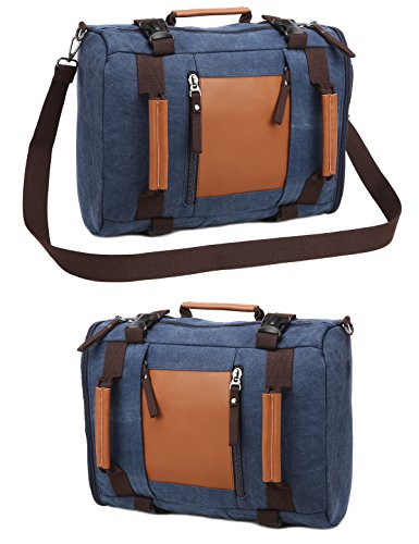 Leaper Canvas Rucksack Handtasche Reiserucksack für Outdoor Außflug Sport (Schwarz) Blau