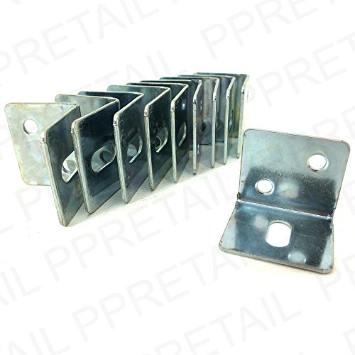 White Hinge10x Large Worktop Right Angle Steel Brackets - 28x25mm L Shape Fittings