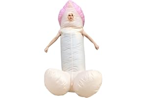JASHKE - Disfraz inflable de Halloween para adultos, color rosa