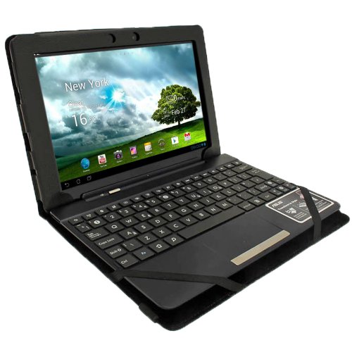 igadgitz ‚Portfolio‘ Schwarz PU Leder Tasche Schutzhülle Hülle Ledertasche Lederetui Etui Case für Asus Eee Pad Transformer & Keyboard Dock TF300 TF300T TF300TG & TF300TL 10.1″ Android Tablet - 2