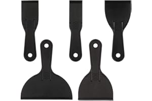 upain Malerspachtel Set 5-Teiliges Kunststoff Spachtel-Set Schwarz Malen Schaber Werkzeug für Glätten Aufkleber Tapeten Backen Auto Kitt Spackeln Patchen