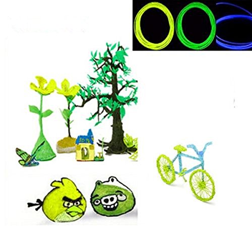 UEETEK 14 Farben 3D Druck Stift Filament Minen Kit 1,75 mm ABS 10M für jede Rolle (12 normalen Farben + fluoreszierend grün + fluoreszierend blau) - 3