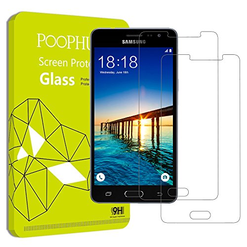 Samsung Galaxy J3 (2016) Panzerglas, 2 Stück POOPHUNS Samsung Galaxy J3 (2016) Schutzfolie, 9H Härtegrad, 99% Ultra Transparenz Full HD, Blasenfrei, Einfache Installation und Hohe Qualität