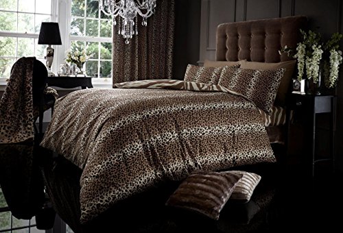 Think-Louder Luxury Leopard Skin Print Duvet Set Quilt Cover Bedding Set Single Double S King Leopard Natural King