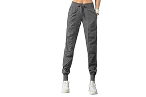 TOPLAZA Pantaloni Sportivi Joggers Donna Pieghettato Vita Alta con Tasche