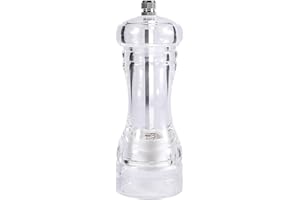 YUNXIASW Manuale Pepe Grinder Spezie Corpo Acrilico Ceramica Lame Regolabile Rugosità Ricaricabile e Pepe Shaker, 6.5inch