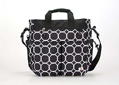 Leathlux Large Capacity Waterproof Diaper Bag Fashion Round Multifunction Stroller hooks Mummy Package with Matching Baby Changing Pad Tote Bag Set Cotton Canvas - Red