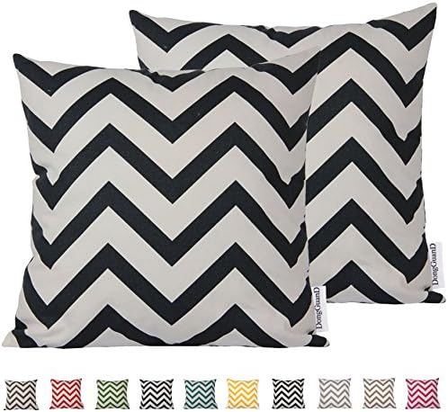 Comoco® 2pc-Pattern Decorative Geometric Thick Canvas Pillowcase Cushion Cover for Sofa Throw Pillow Case(45x45cm,Navy Blue)