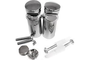 MYHOMEWARE Radiator Accessories,Towel Rail Radiators Universal Brackets Chrome,White,Black, Radiator Valves (Chrome Double Brackets With Plugs)