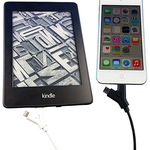 COM-PAD 2x USB auf Lightning und Micro-USB Kabel 2x120cm schwarz - 7