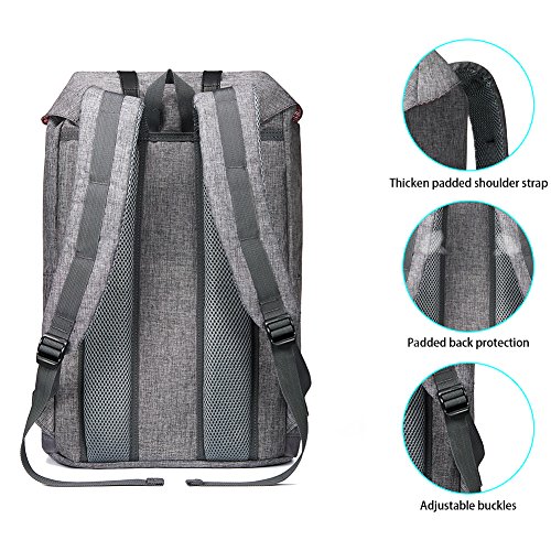 Lässiger Daypacks, KAUKKO 16 Zoll Laptop Outdoor Rucksäcke für 14″ Notebook Schüler Backpacks Schultaschen für Wandern/ Reisen/ Camping - 3