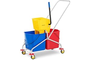 ulsonix UNICLEAN 10 Putzwagen mit Presse Mop Eimer Wischer Reinigungswgen Halter Hotel 2 Eimer 48 L