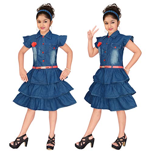 Ark Dresses , Denim Dress Girls (5-6 Years) Blue RS.499.00