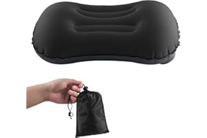 MSDADA Oreiller Gonflable pour Dormir, Oreiller Gonflable Ultralight- Oreiller Gonflable Plage Compressible Compact, Oreillers de Camping Ergonomiques ​pour Randonnee,Voyage, Extérieur, Bureau(Nior)