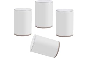 ZHUOZ1T 4 Rehausseurs de Meubles,Rehausseurs de Lit Bed Riser,Pied de Table en Acier au Carbone,Pattes de Cabinet,Tapis de Protection Autocollants,Rehausseur de Canapé,Diamètre 60mm,Ronde(white)