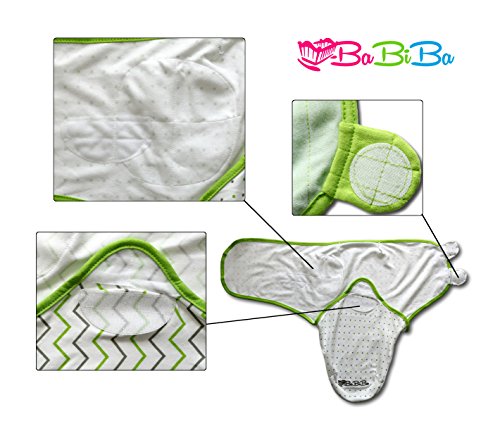 Baby Pucksack, 3er Set, 100% Premium Baumwolle, Extra Feste Klettverschluss-Nähte, Ideal für Säuglinge und Schreibabys (0-3 Monate, 3-6 kg), für Sommer, Herbst Winter und Frühling - 5