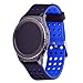 Produktbild Greatfine 20mm Silikon Sportarmband Uhr Band Strap Uhrenarmband Erstatzband mit Metallschließe und Schnalle für Samsung Galaxy Gear S2 Classic SM-R732 R7320 Moto 360 2 42mm Smart Watch, Garmin Vivomove Sport / Garmin Vivomove Classic / Huawei Watch 2(Black Blue)