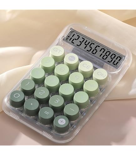 Calcolatrice Meccanica Con Display LCD Grande E Tasti Rotondi Grandi – Colori Pastello Carini, Modello SODIAL