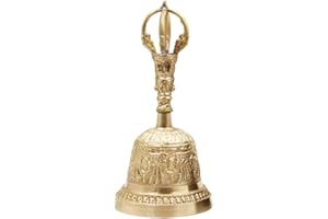 HZTYYIER Cloches de Prière Dorje Vajra Cloche de Méditation Bouddhiste Tibétaine Faite à la Main en Laiton Utilisation pour le Mariage à la Maison du Temple Garden Decoration Other Garden Decoration Supplies