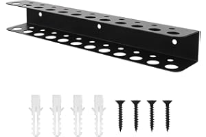 Ruaizel Tool Rack Wall Mounted,32 CM Metal Screwdriver Holder with 11+12 Slot, Screwdriver Rack for Garage, Workshop, Workbench, Tool Chest Cart