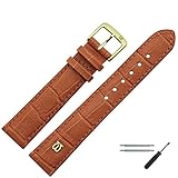 MARBURGER Uhrenarmband 22mm Leder Braun Kroko - Werkzeug Montage Set 5282235000220