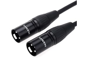 NANYI Câble XLR mâle à 3 broches DMX, cuivre sans oxygène, 0,5 m