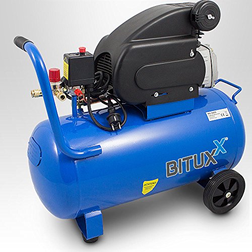 BITUXX® 50 Liter Druckluftkompressor Luftdruck Kompressor + 13 teiliges Druckluft Zubehör-Set inkl. Ausblas- Reifendruck- & Lackierpistole + Schlauch - 3