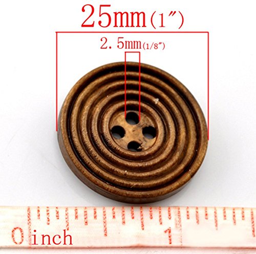 Leisial 50 Stück Holz Knöpfe Kleidung Deko DIY Basteln Nähen - 4
