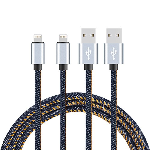 Preisvergleich Produktbild Leischmann [2-Pack 1m] Lightning Kabel Datenkabel Verbindungskabel mit Lightning Stecker für Apple iPhone 7 Plus / 7 / 6 Plus / 6 / 5 / 5S / 6s iPad Mini / Air iPod 5 und iPod7 1m Nylon
