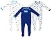 Baby Boys Pack of 3 Sleepsuits with Feet Smile Camera Motif sizes from Newborn to 24 Months