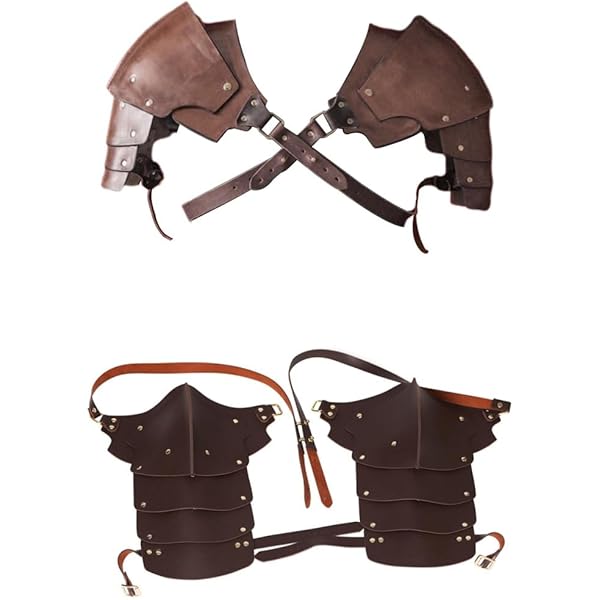 Pauldron En Cuir PU Style Viking - Armure D'épaule Réglable Pour Cosplay, Déguisement Médiéval Et Halloween