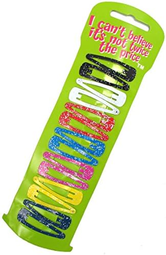 14 Glitter Design Hair Clips Grips Slides Snap on Clips
