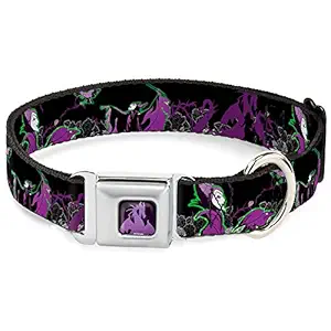 Buckle-Down DC-WDY088-S DYBZ Dragon Maleficent Full Color Black/Purple Dog Collar, Small/9-15