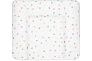 Bonky® Matelas à Langer Bebe souple 85x72 cm - Matelas à langer epais lavable - pour garçons et filles - Certifié Öko-Tex - Imperméable - Points de couleur - 72x85 cm