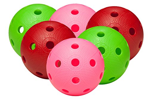 FAT PIPE Floorball & Unihockey Ball 6er Set Color Mix | Wettkampfball + Trainingsball mit IFF Zertifikat für geprüfte Qualität