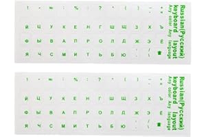 LUXYLEI Transparent Russe Clavier Autocollants 2 pièces Russie Disposition Alphabet étiquette Lettres pour Ordinateur Portable Pc Ordinateur Portable