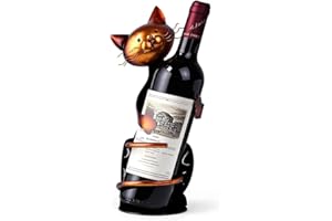 liamasum Wine Holder Racks Cat Decor for Wine Bottles Stand Metal Decorative Cat Gifts for Cat Lovers