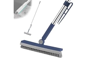 WANGDEFU Spazzola per Balcone con Tergipavimento Ad Acqua,3 in 1 Spazzolone per Pavimenti con Manico Lungo Regolabile da 145cm,con Setole Rigide,per la Pulizia di Piastrelle,Terrazze,Bagni,Piscine,Patio,Garage