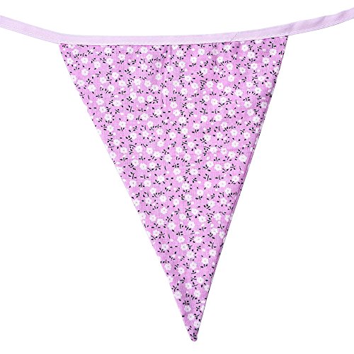Double Sided Fabric Party Bunting with Vintage Chic Floral Design, 3.8 Meters