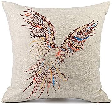 Redland Art Colorful Ethnic Parrot Pattern Cotton Linen Sofa Cushion Cover Throw Pillow Case Home Decor Gifts 40x40cm