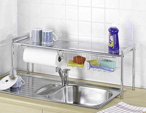 Wenko 2015010100 Spülbeckenregal Exquisit – mit Küchenrollenhalter, Chrom, 93 x 30 x 21.5 cm - 3